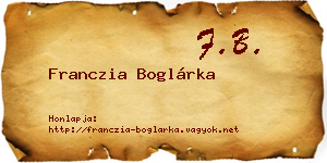 Franczia Boglárka névjegykártya