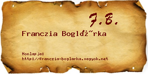 Franczia Boglárka névjegykártya